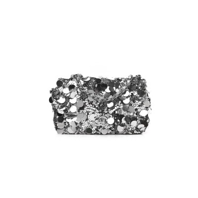 CHANEL MASTER SEQUIN MINI RECTANGULAR FLAP SILVER AS3523 (20*12*9cm)